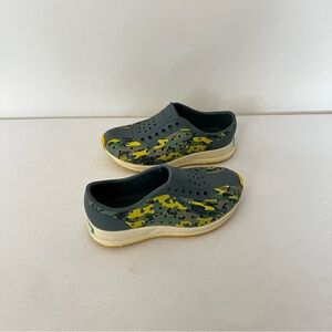 Native Robbie Water Friendly Perforated Slip-On Size C11 Kids Boy Gray Camo